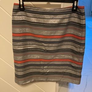 Banana Republic Striped Metallic Pencil Skirt